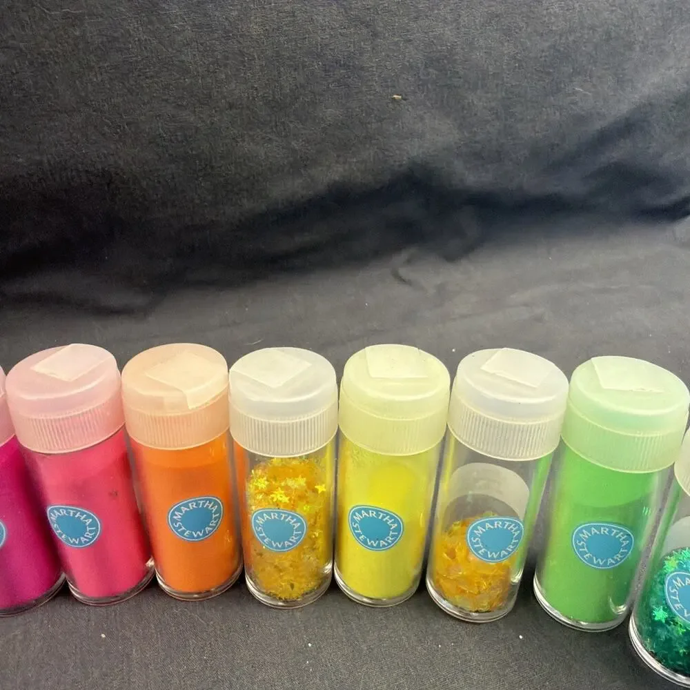Assorted Craft Glitter 70 Lot, Multicolor, Glass Beads, Jars Bottles & Bags